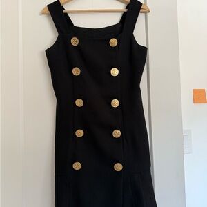 Elegant Black Mini Dress with Gold Accents